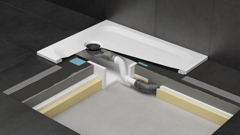 Querschnitt einer Installationsbox von Bette